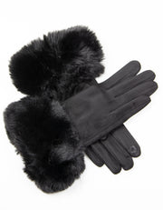 Faux Fur Gloves | Black