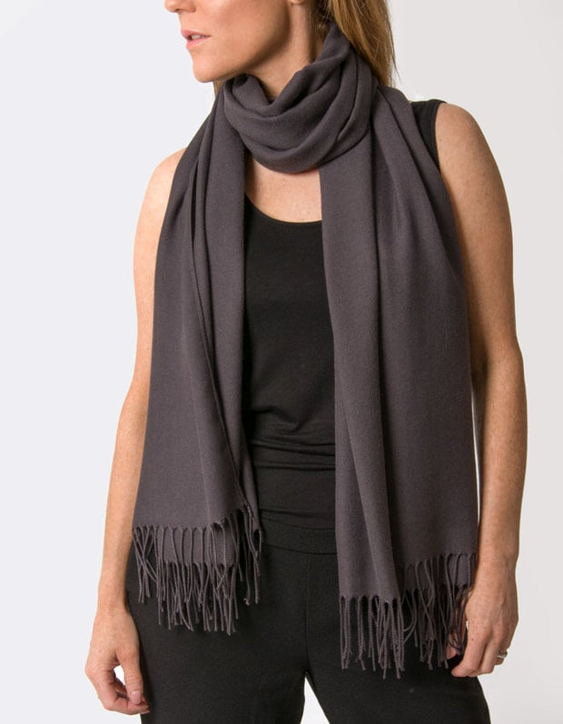 an image showing a dark aubergine coloured pashmina