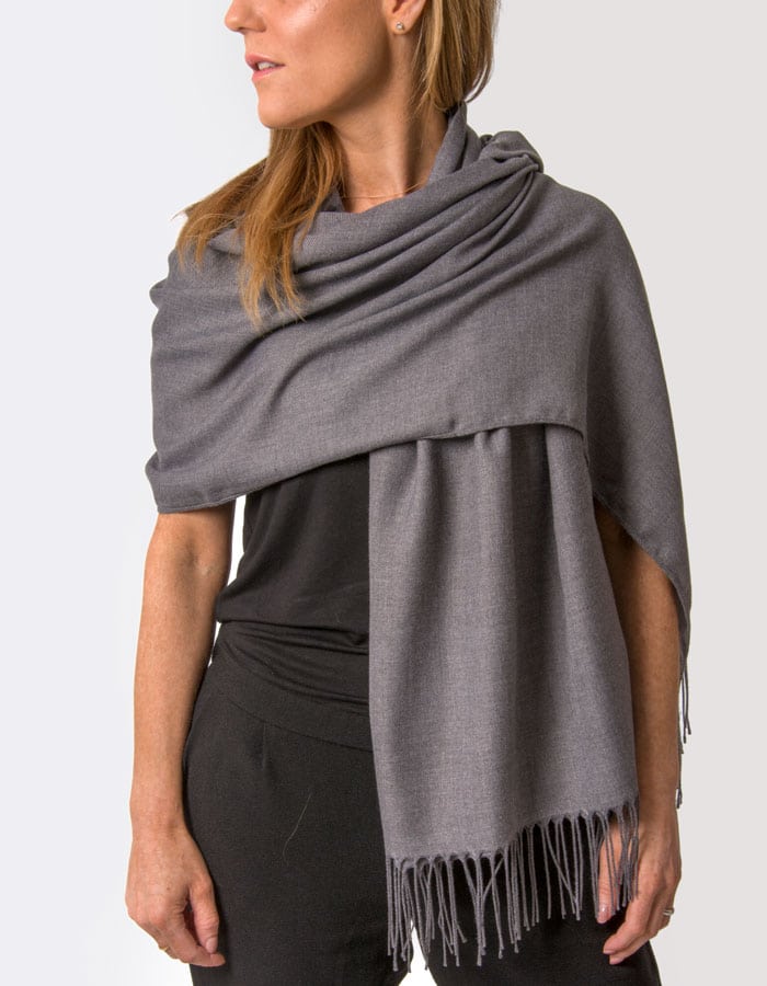 an image showing a dark grey pashmina