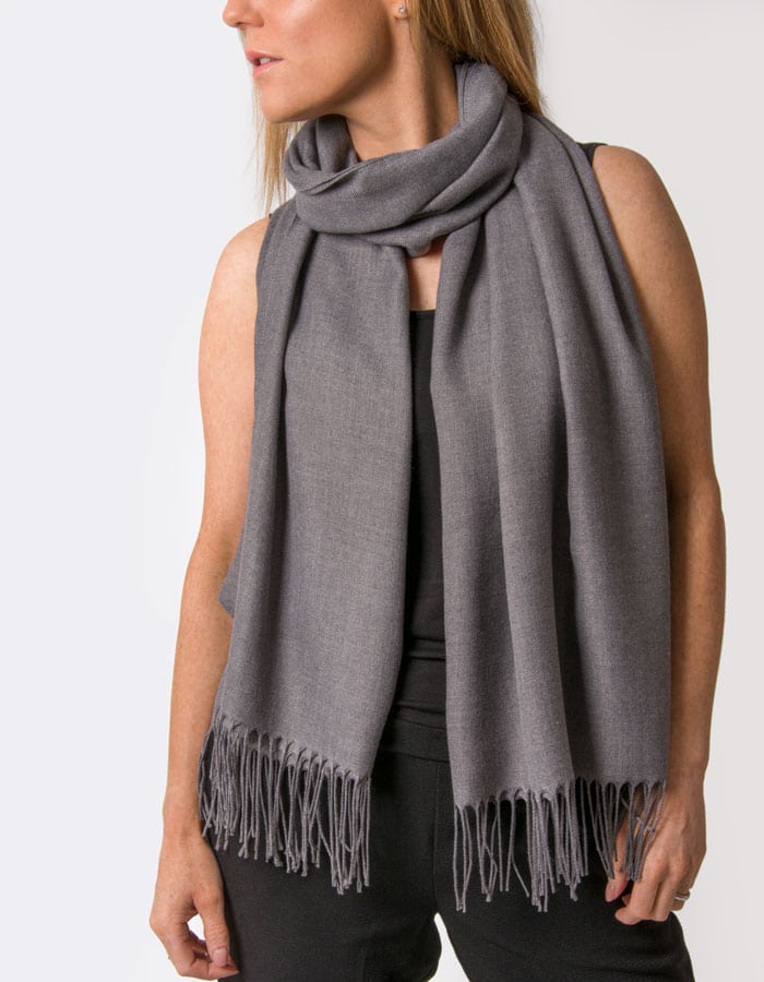 an image showing a dark grey pashmina