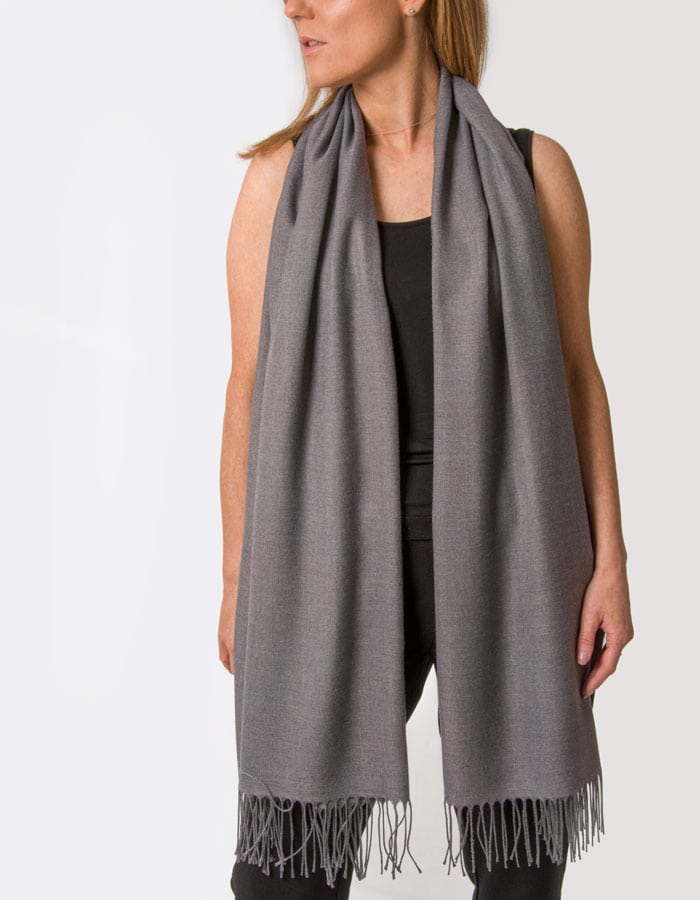 an image showing a dark grey pashmina