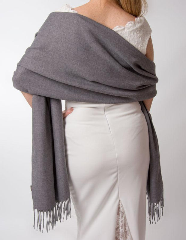 Dark Grey Wedding Pashmina