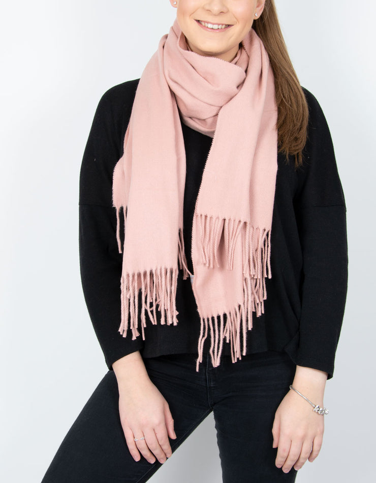 an image showing a dusky pink winter pashmina