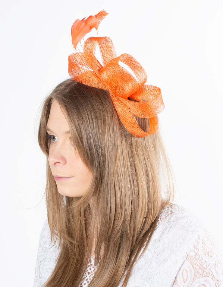 Fascinator | Feather Loop | Orange