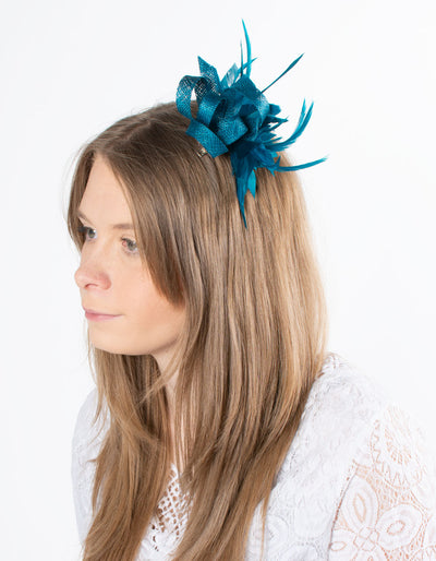 Fascinator | Small Feather Brooch | Teal