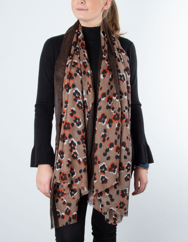 Flower Print | Brown / Orange