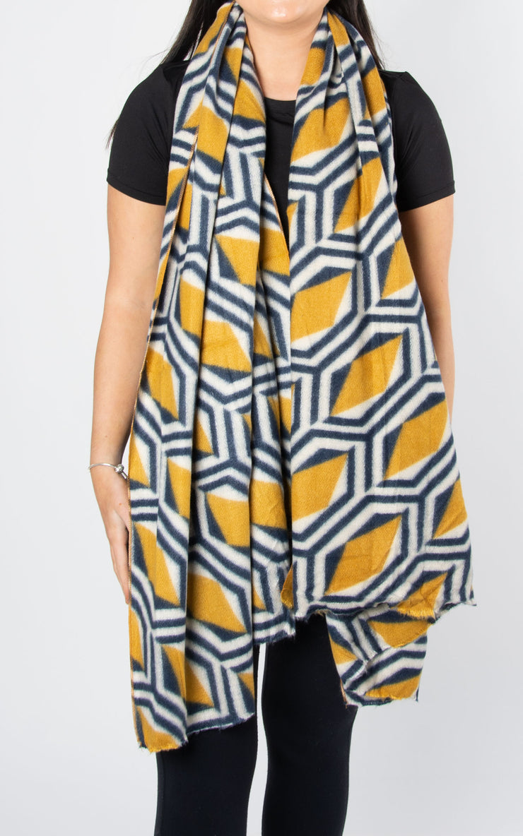 Scarf : Geometric | Mustard