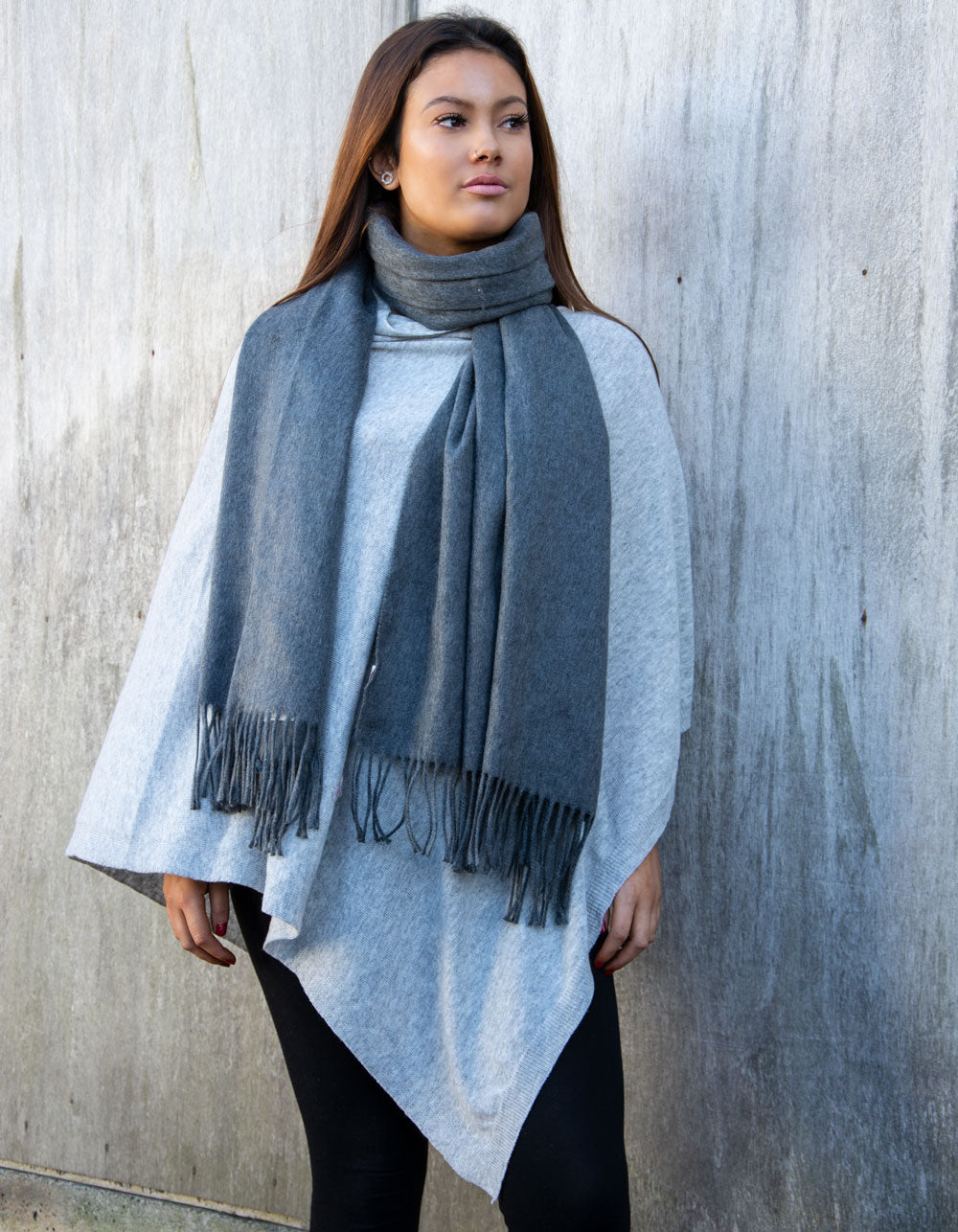 Grey Poncho Cashmere Mix Ponchos Ponchos for Women Scarf Room Scarves And Pashminas