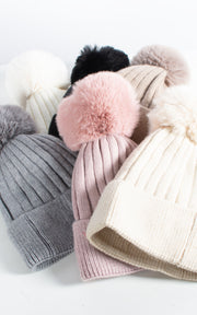 Hat | Knitted Stripe |  Beige