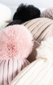 Hat | Knitted Stripe |  Beige