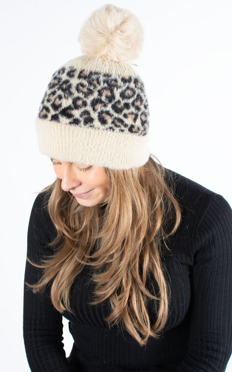 Hat | Leopard |  Beige