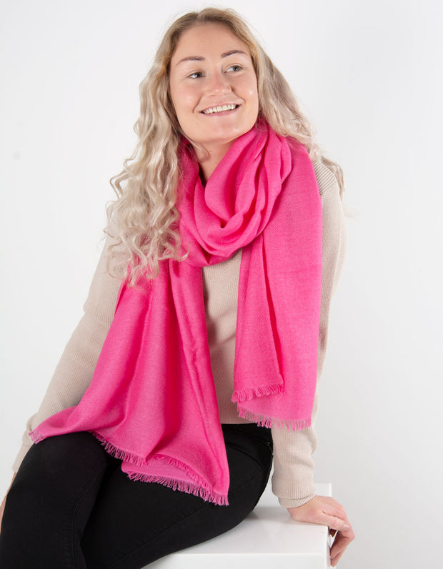 Hot Pink Cashmere Scarf