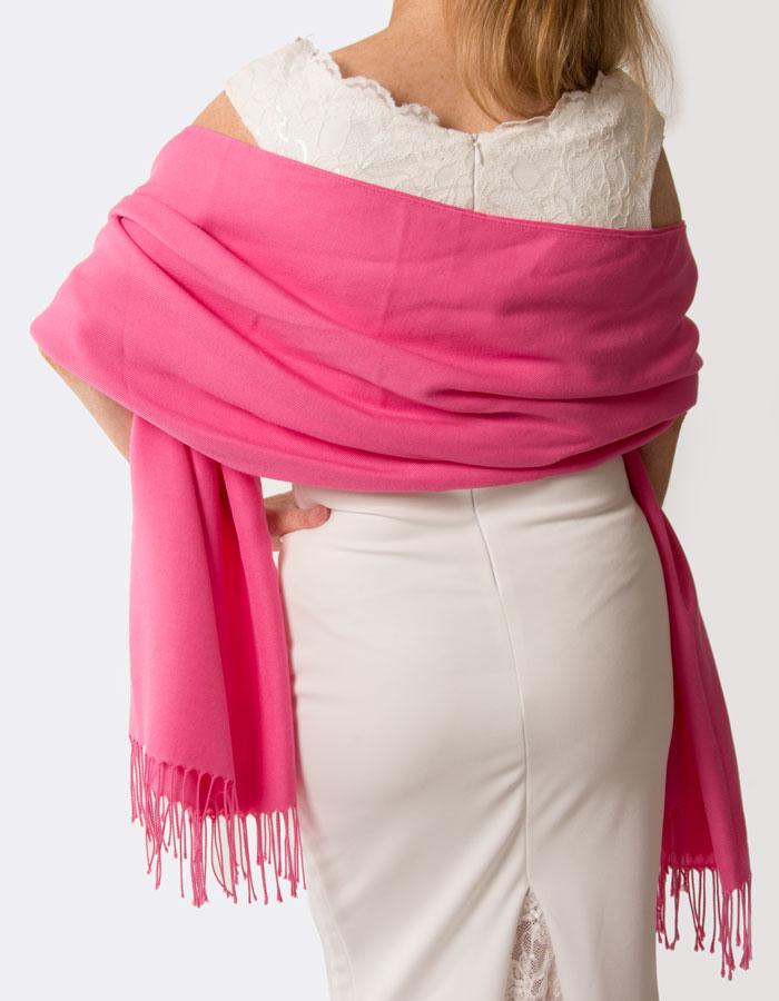 Hot Pink Wedding Pashmina - Main Image