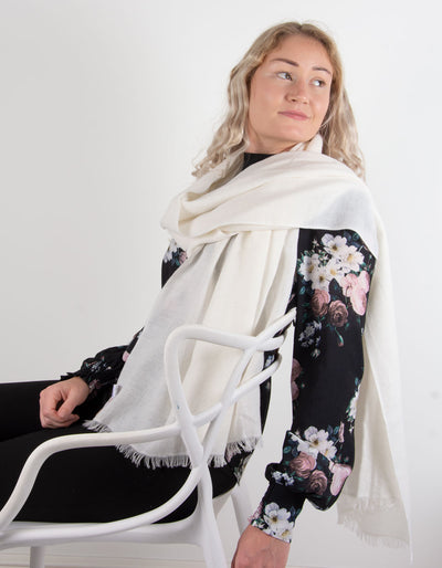 Ivory Cashmere Scarf