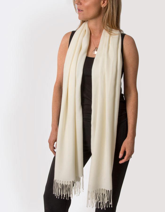 an image showing a cream pashmina