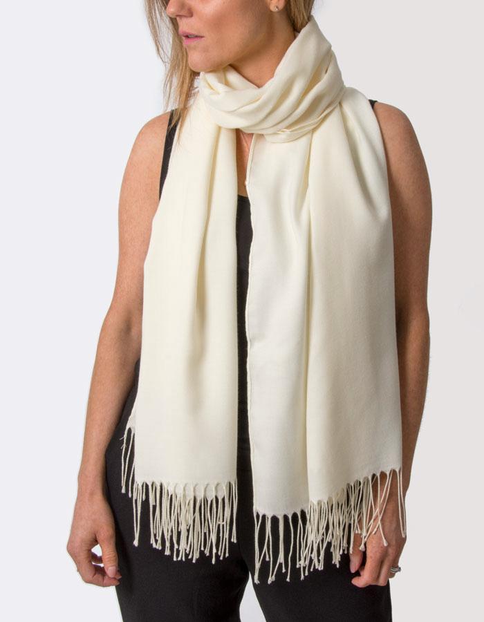 an image showing a cream pashmina