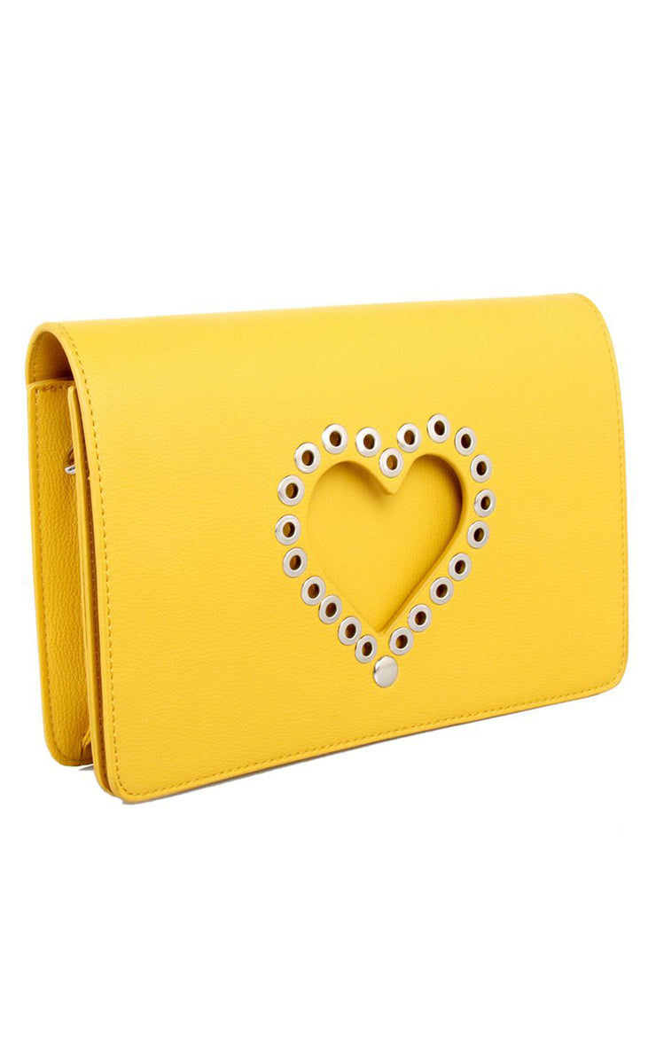 Heart Stud Cross Body Bag | Mustard