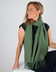 an image showing an khaki green pashmina