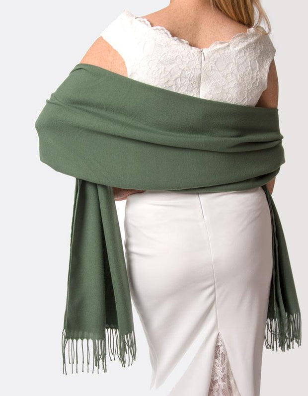 Khaki Green Wedding Pashmina