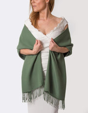 Khaki Green Wedding Pashmina