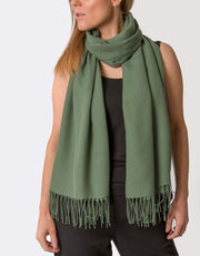 an image showing a khaki green pashmina