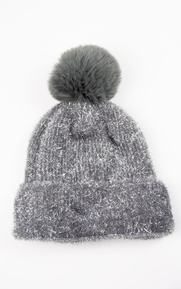 Knitted Hat: Sparkle | Light Grey