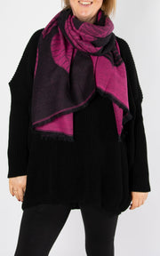 Leaf Print Reversible | Pashmina | Pink