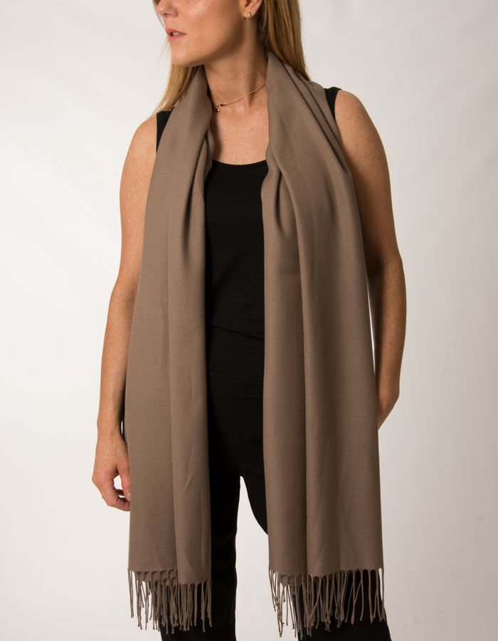 an image showing a light brown pashmina