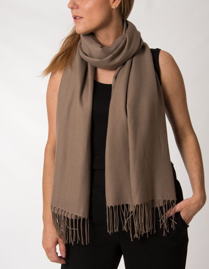 an image showing a light brown pashmina