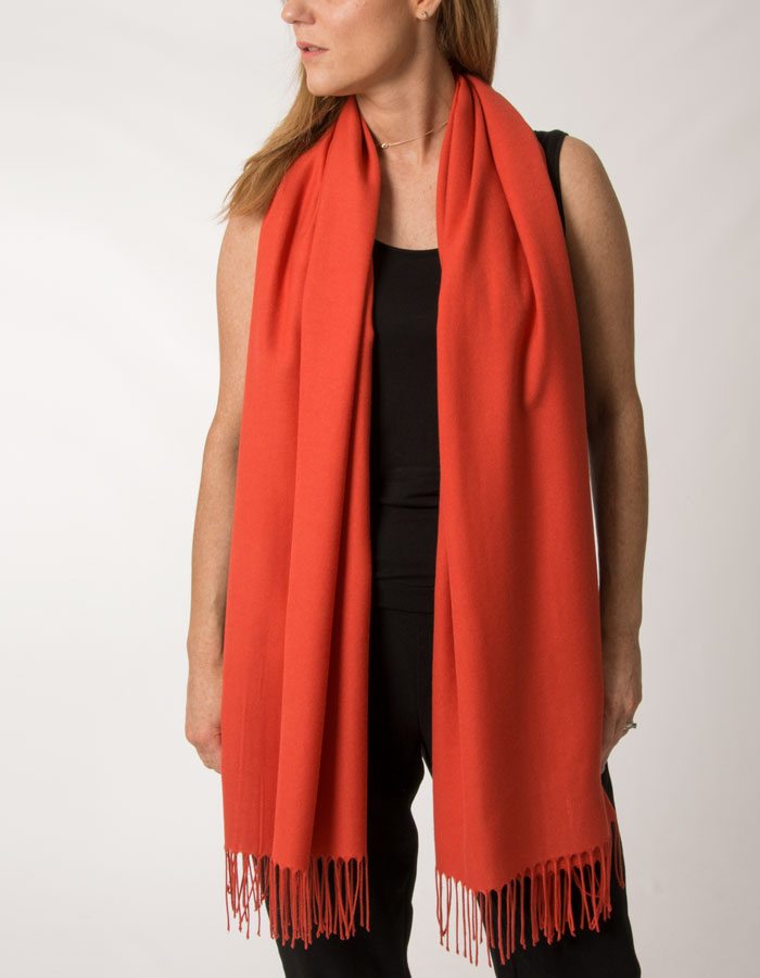 Image showing mandarin red pashmina