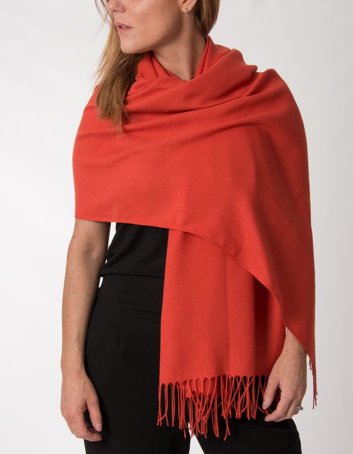 Image showing mandarin red pashmina