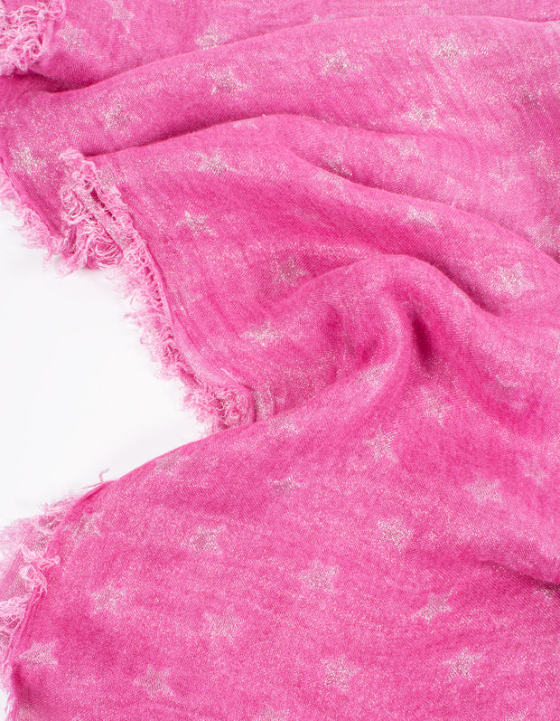 Metallic Star Scarf | Large Star | Hot Pink