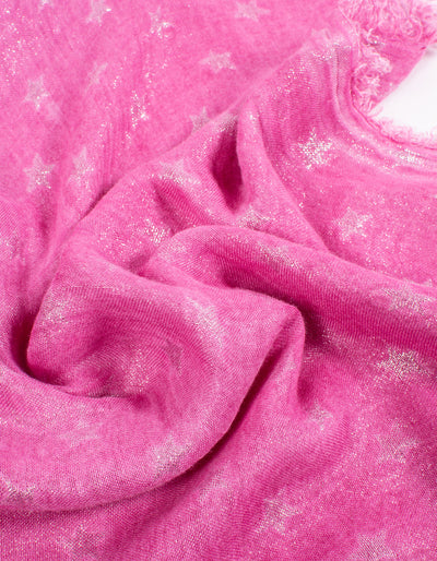 Metallic Star Scarf | Large Star | Hot Pink