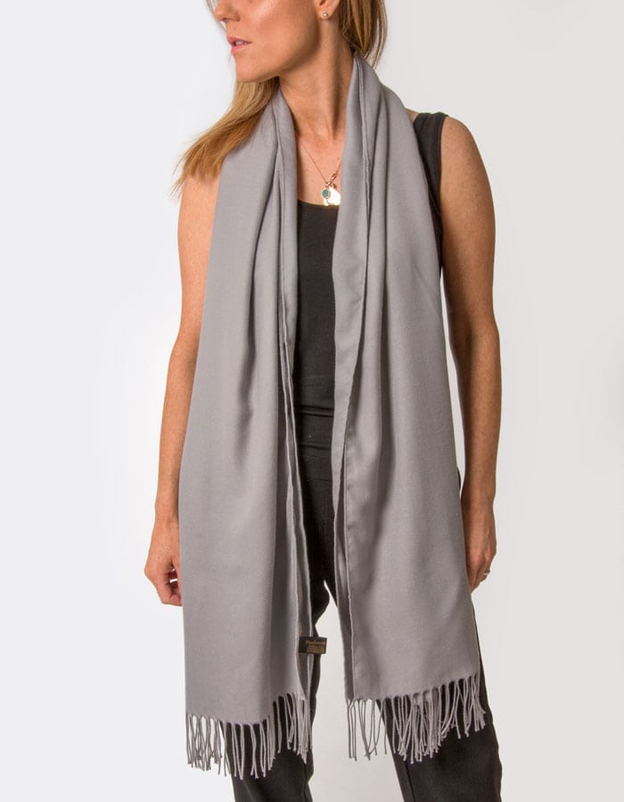 an image showing a mid grey pashmina