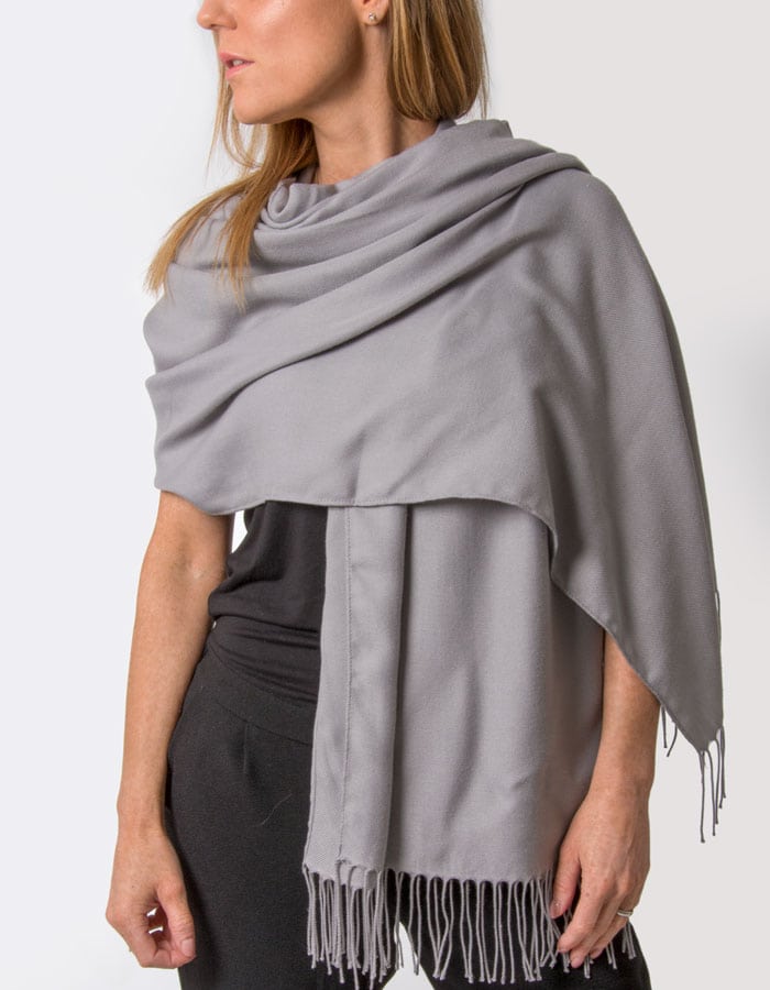 an image showing a mid grey pashmina