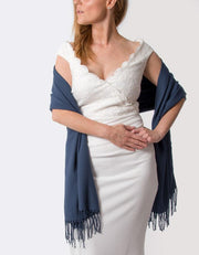 Moonlight Blue Wedding Pashmina