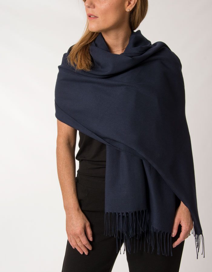 an image showing a navy pashmina