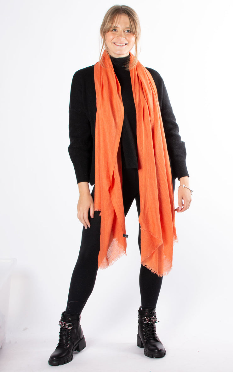 Oversized Pashmina Shawl Wrap Scarf - Orange