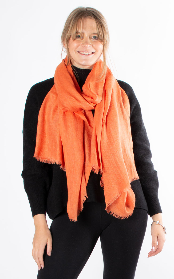 Oversized Pashmina Shawl Wrap Scarf - Orange