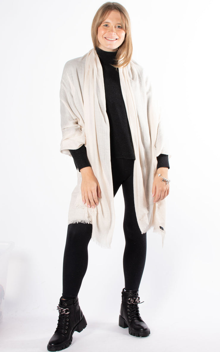 Oversized Pashmina Shawl Wrap Scarf - Pearl