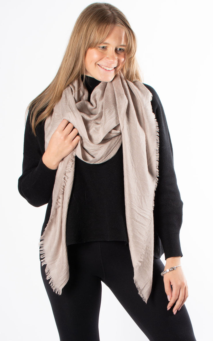 Oversized Pashmina Shawl Wrap Scarf - Stone