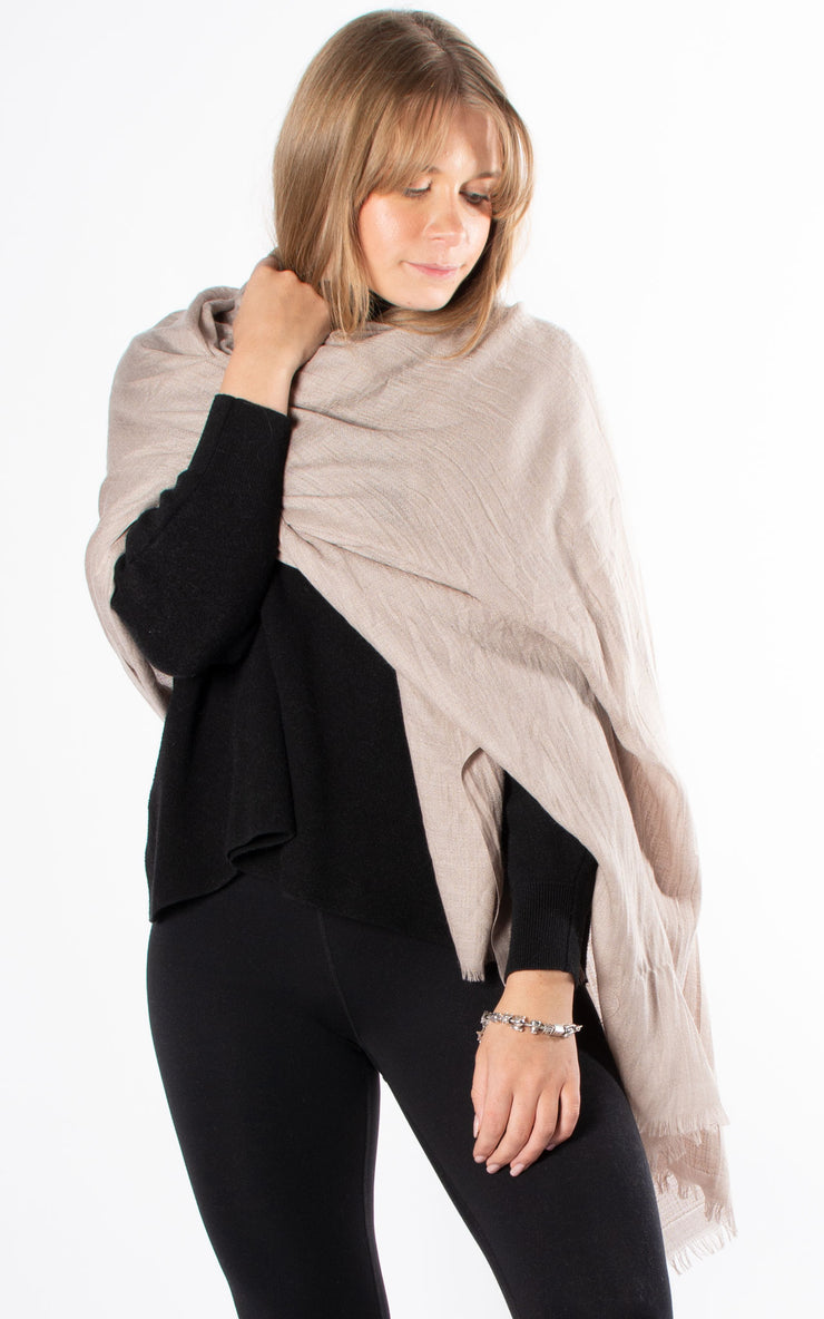 Oversized Pashmina Shawl Wrap Scarf - Stone