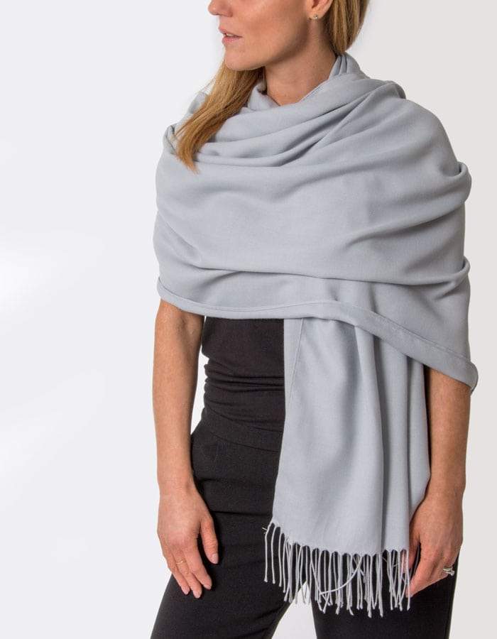 an image showing a pale grey pashmina