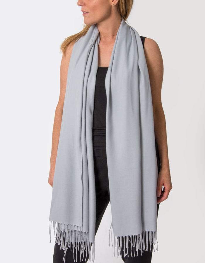 an image showing a pale grey pashmina