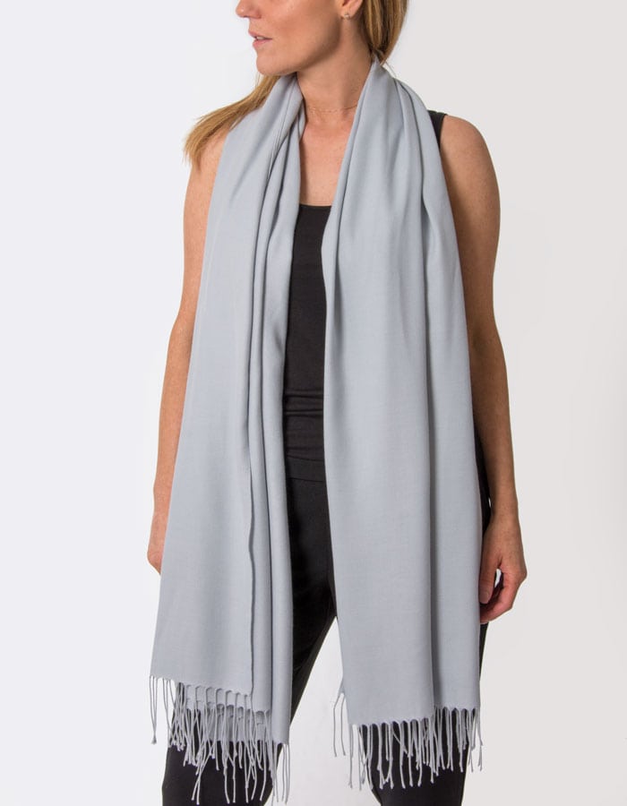 an image showing a pale grey pashmina