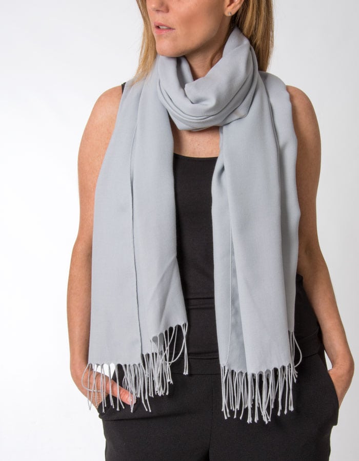 an image showing a pale grey pashmina