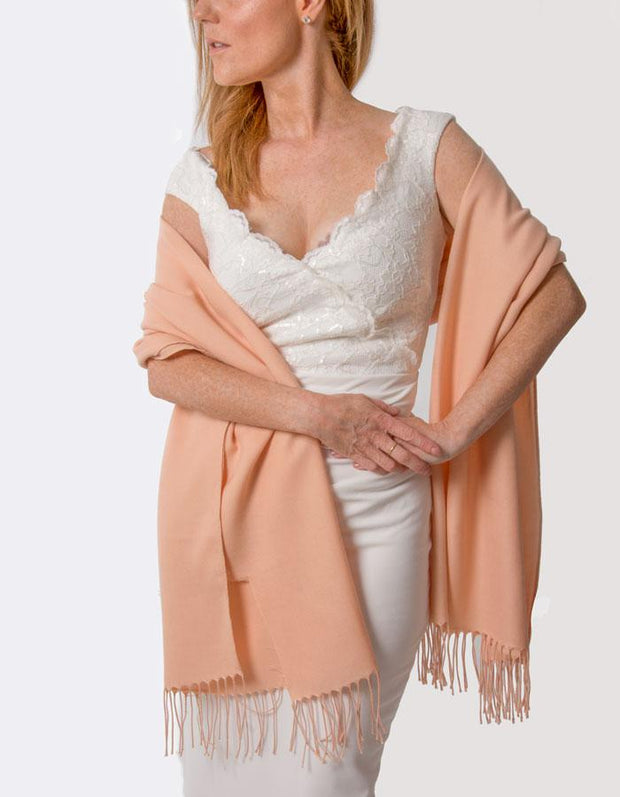 Peach Pink Wedding Pashmina