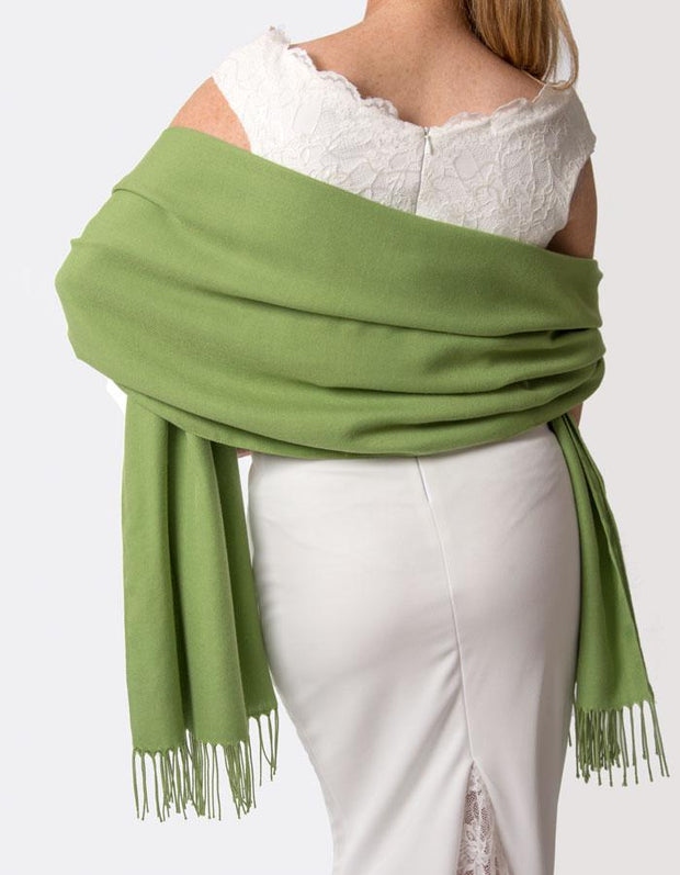 Pistachio Green Wedding Pashmina - Made In Italy