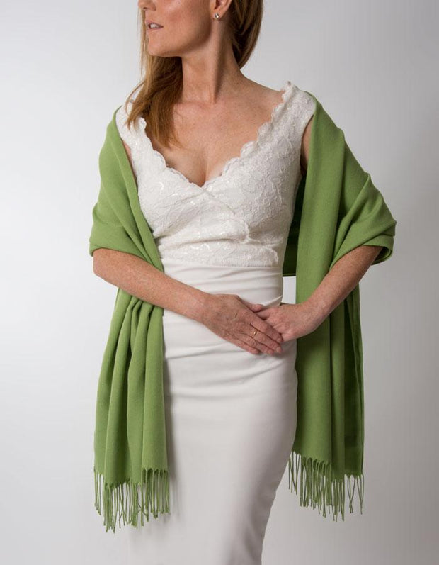 Pistachio Green Wedding Pashmina - Made In Italy