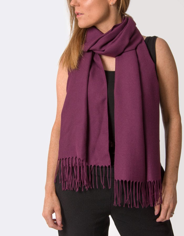 an image showing a plum coloured pashmina